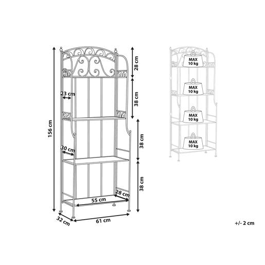 Estante com prateleiras PADUA Metal Branco Estante com prateleiras PADUA Metal Branco