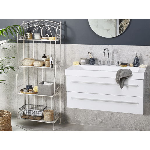 Estante com prateleiras PADUA Metal Branco Estante com prateleiras PADUA Metal Branco