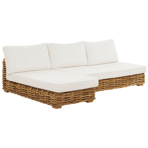 Conjunto de jardim com mesa 4 lugares VARALLO à direita Rattan Natural