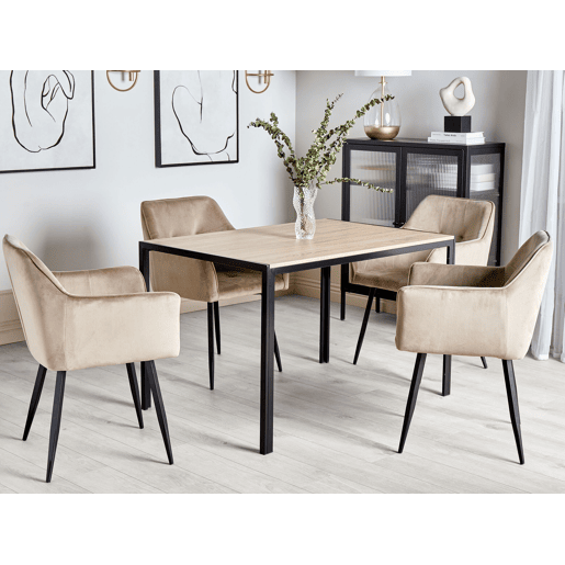 Mesa de jantar NEWFIELD Castanho claro 120 cm 80 cm