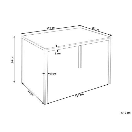 Mesa de jantar NEWFIELD Castanho claro 120 cm 80 cm