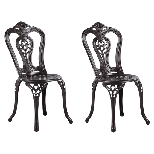 Conjunto de 2 cadeiras de jardim BOVINO Metal Castanho escuro