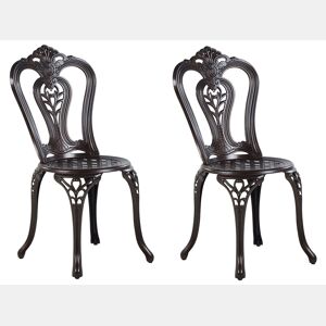 Conjunto de 2 cadeiras de jardim BOVINO Metal Castanho escuro