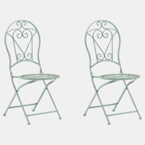 Conjunto de 2 cadeiras de jardim TRENTO Metal Verde claro