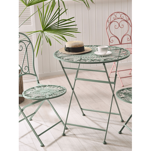 Conjunto de 2 cadeiras de jardim TRENTO Metal Verde claro Conjunto de 2 cadeiras de jardim TRENTO Metal Verde claro