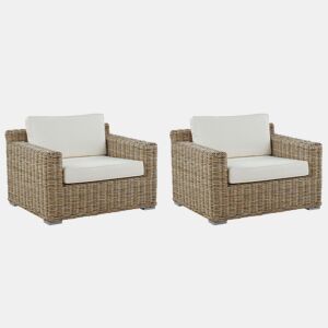 Conjunto de 2 poltronas de jardim ARDEA Rattan Castanho claro