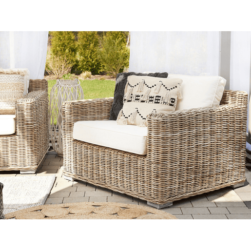 Conjunto de 2 poltronas de jardim ARDEA Rattan Castanho claro