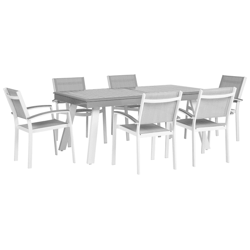 Conjunto de refeições de jardim 6 lugares PERETA Metal Cinzento