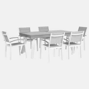 Conjunto de refeições de jardim 6 lugares PERETA Metal Cinzento