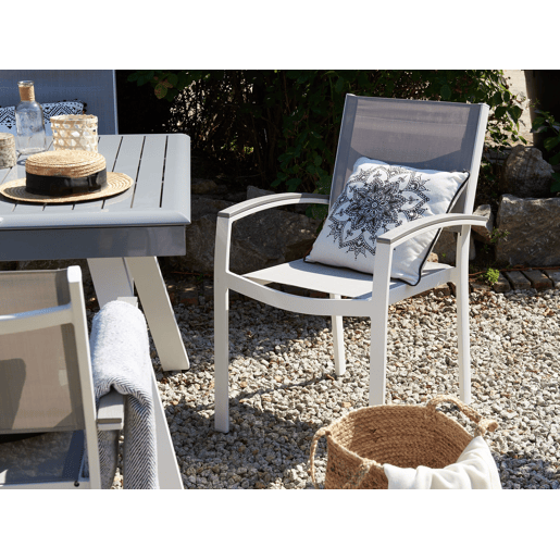 Conjunto de refeições de jardim 6 lugares PERETA Metal Cinzento