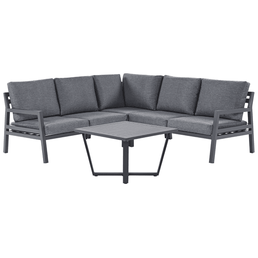 Conjunto de sofás de jardim de canto 5 lugares VIZZINI Metal Cinzento