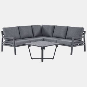 Conjunto de sofás de jardim de canto 5 lugares VIZZINI Metal Cinzento