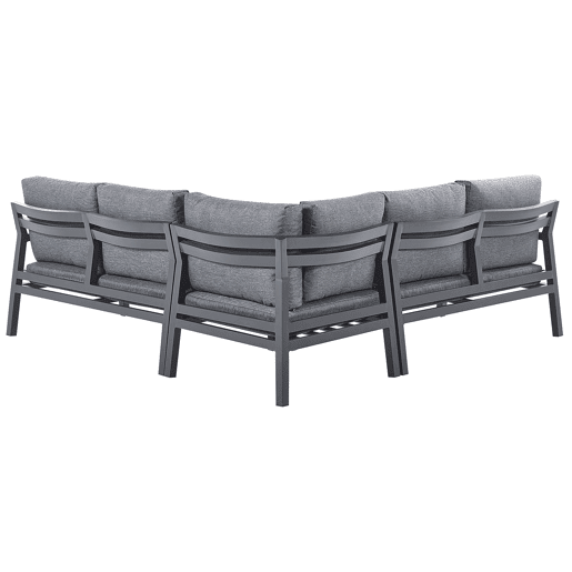 Conjunto de sofás de jardim de canto 5 lugares VIZZINI Metal Cinzento