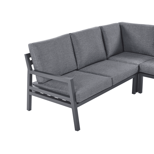 Conjunto de sofás de jardim de canto 5 lugares VIZZINI Metal Cinzento