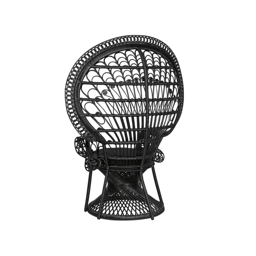Cadeira pavão EMMANUELLE Rattan Preto