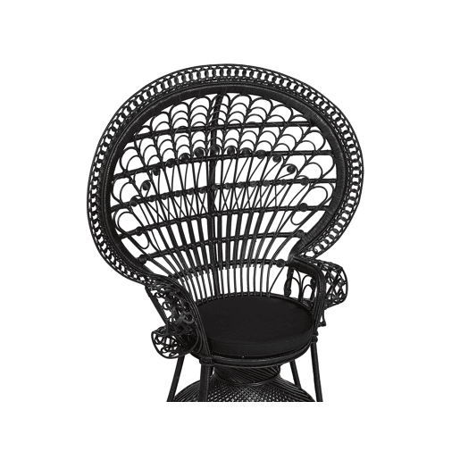 Cadeira pavão EMMANUELLE Rattan Preto