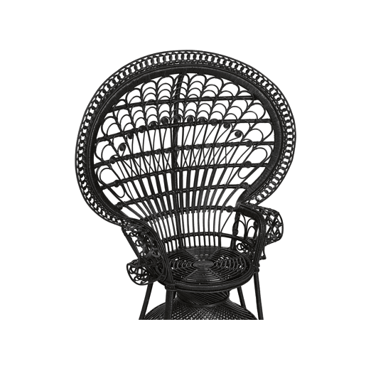 Cadeira pavão EMMANUELLE Rattan Preto