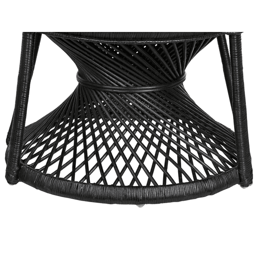 Cadeira pavão EMMANUELLE Rattan Preto