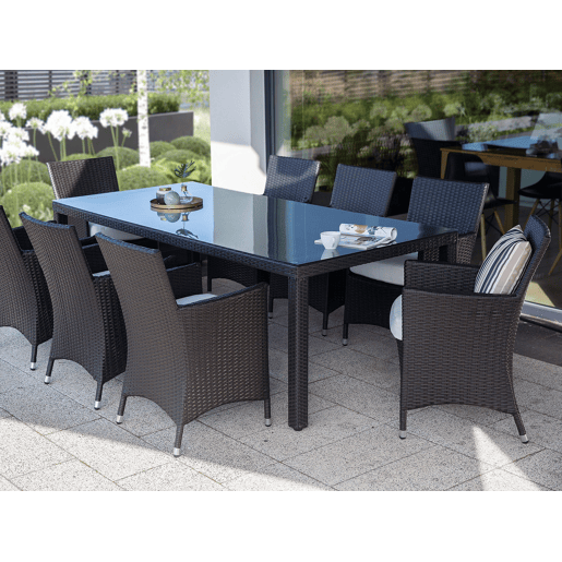 Conjunto de 2 cadeiras de jardim com almofadas ITALY Castanho escuro