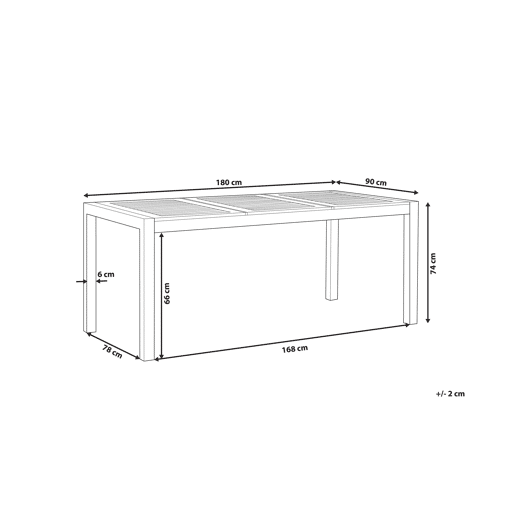 Mesa de refeição de jardim GROSSETO 180 cm 90 cm Madeira de eucalipto Castanho