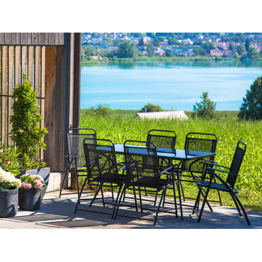 Conjunto de 6 cadeiras de jardim LIVO Metal Preto