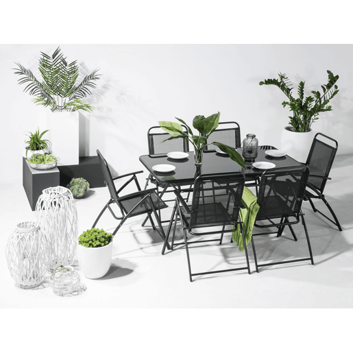 Conjunto de 6 cadeiras de jardim LIVO Metal Preto