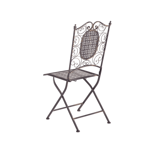 Conjunto de 2 cadeiras de jardim BORMIO Dobrável Metal Preto