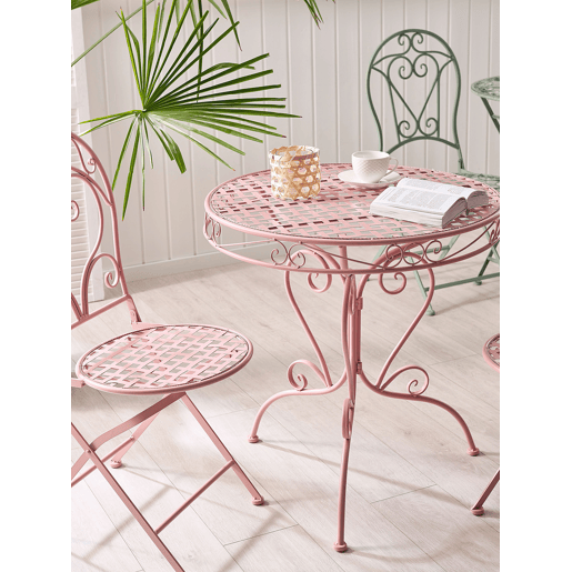 Conjunto de 2 cadeiras de jardim ALBINIA Metal Rosa