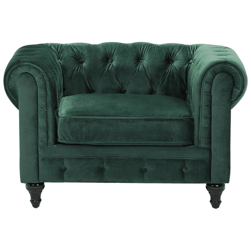 Conjunto de sala de estar CHESTERFIELD Veludo Verde esmeralda 4 lugares