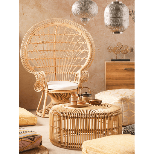 Cadeira pavão EMMANUELLE Rattan Natural