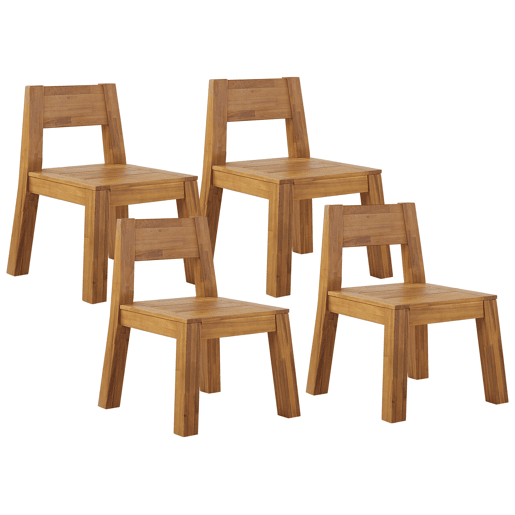 Conjunto de 4 cadeiras de jardim LIVORNO Madeira de acácia Castanho