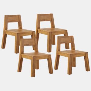 Conjunto de 4 cadeiras de jardim LIVORNO Madeira de acácia Castanho