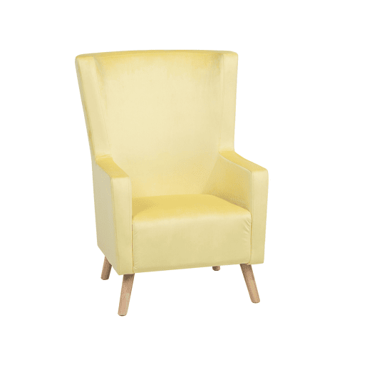 Poltrona com braços ONEIDA Veludo Amarelo Poltrona com braços ONEIDA Veludo Amarelo
