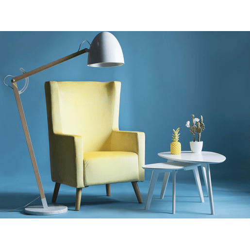 Poltrona com braços ONEIDA Veludo Amarelo Poltrona com braços ONEIDA Veludo Amarelo