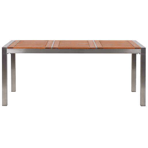 Conjunto de refeições de jardim 6 lugares GROSSETO Madeira de eucalipto CastanhoPreto