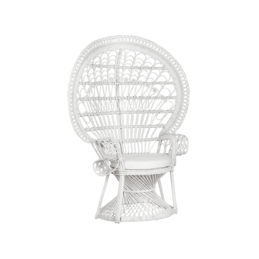 Cadeira pavão EMMANUELLE Rattan Branco Cadeira pavão EMMANUELLE Rattan Branco