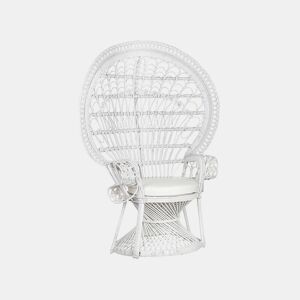 Cadeira pavão EMMANUELLE Rattan Branco
