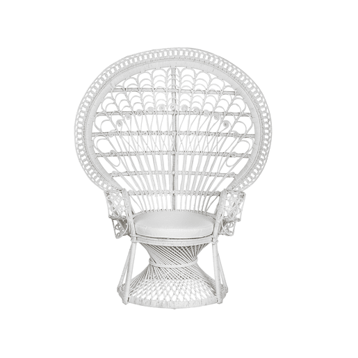 Cadeira pavão EMMANUELLE Rattan Branco Cadeira pavão EMMANUELLE Rattan Branco