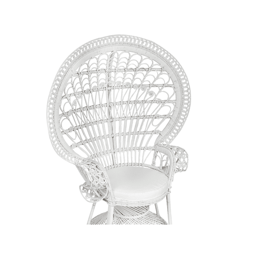 Cadeira pavão EMMANUELLE Rattan Branco Cadeira pavão EMMANUELLE Rattan Branco