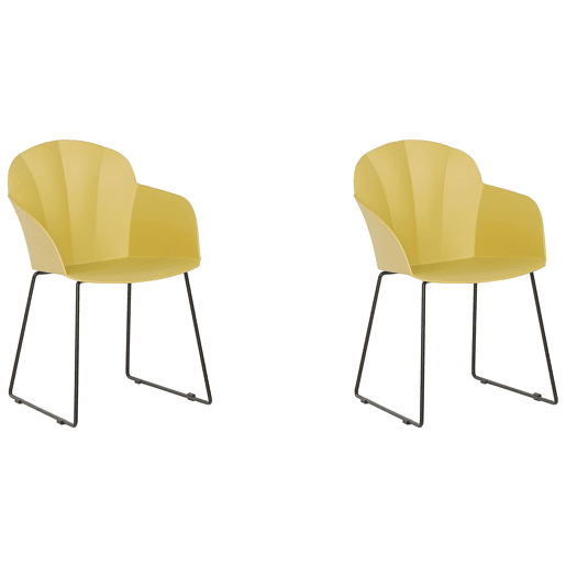 Conjunto de 2 cadeiras de jantar SYLVA Amarelo