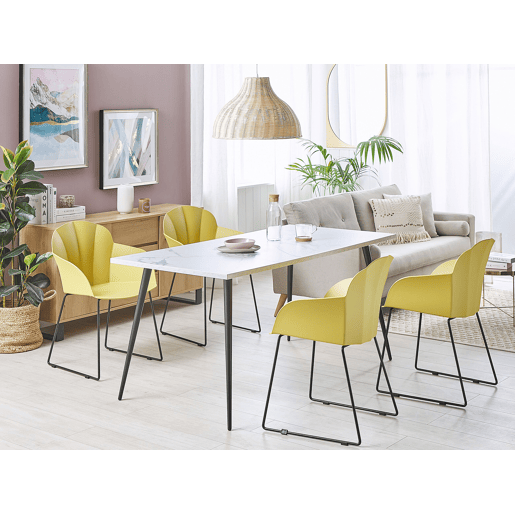 Conjunto de 2 cadeiras de jantar SYLVA Amarelo
