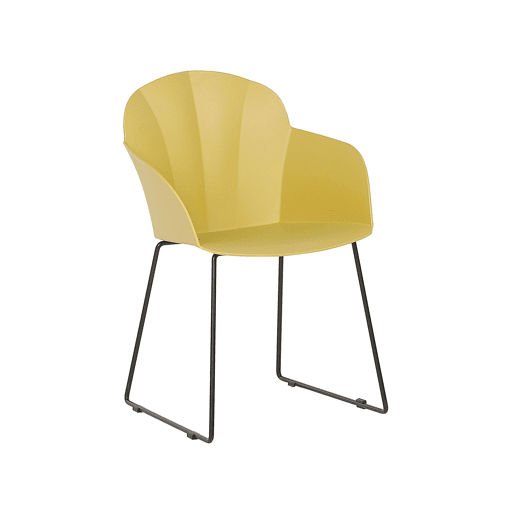 Conjunto de 2 cadeiras de jantar SYLVA Amarelo