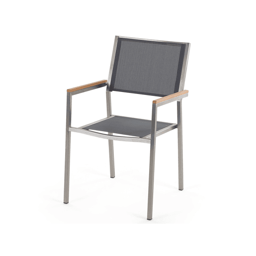 Conjunto de refeições de jardim 6 lugares GROSSETO Madeira de eucalipto CastanhoCinzento