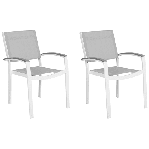 Conjunto de 2 cadeiras de jardim PERETA Metal Cinzento