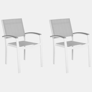 Conjunto de 2 cadeiras de jardim PERETA Metal Cinzento