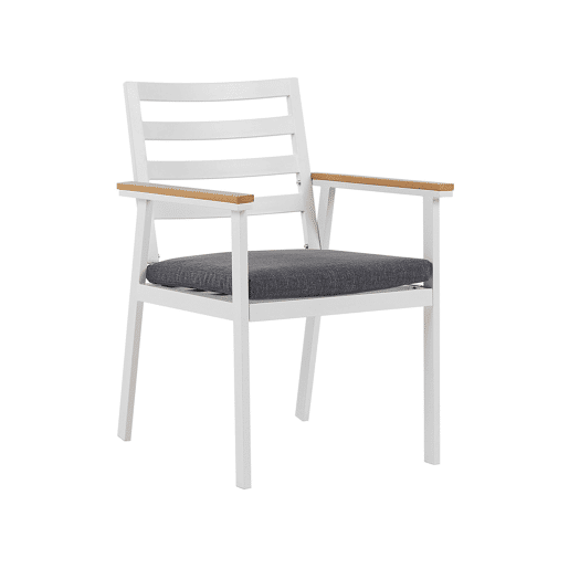 Conjunto de 4 cadeiras de jardim com almofadas CAVOLI Metal Cinzento