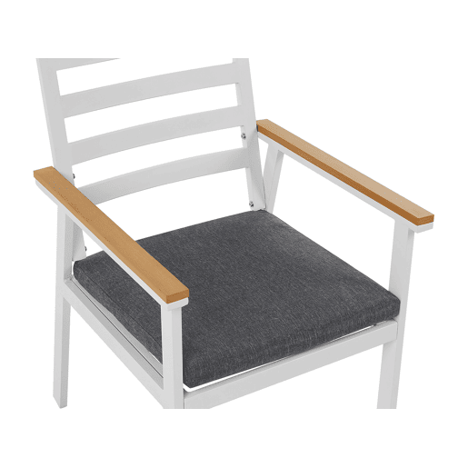 Conjunto de 4 cadeiras de jardim com almofadas CAVOLI Metal Cinzento