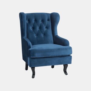 Poltrona com braços ALTA Veludo Azul escuro