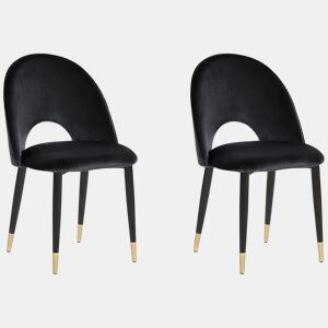 Conjunto de 2 cadeiras de jantar MAGALIA Veludo Preto