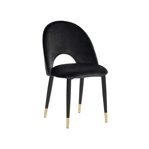 Conjunto de 2 cadeiras de jantar MAGALIA Veludo Preto